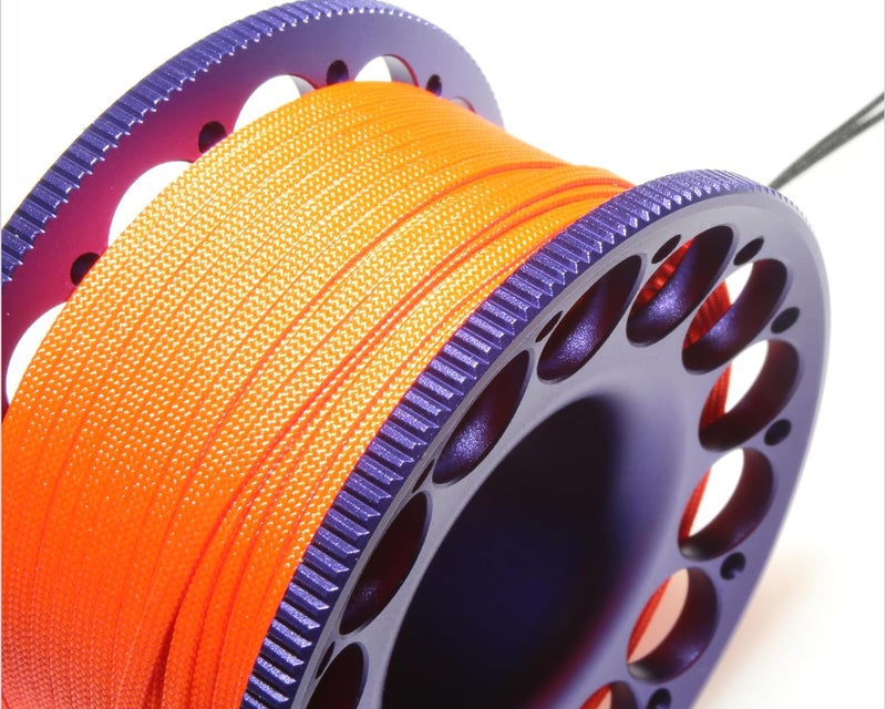 DiveTec 98FT SCUBA DIVING REEL – Aluminum Spool with Dual-Ended Snap, Vibrant Orange Anti-Twist Nylon Line, Large Center Opening & Hanging Buckle for Wreck/Reef Diving (PURPLE) - Image 3